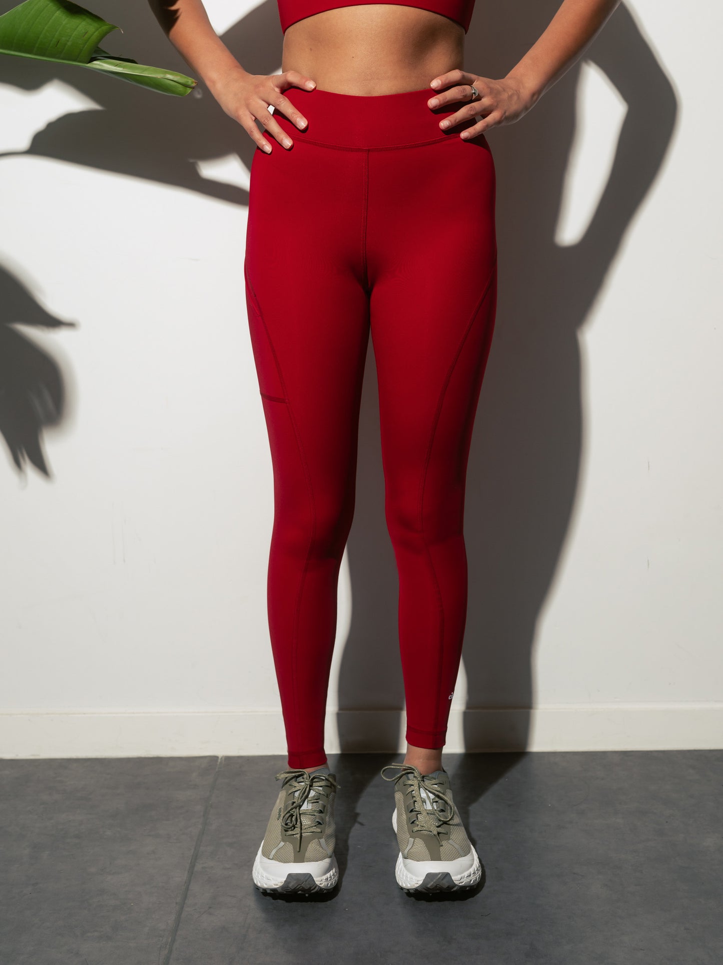 Red High Waisted Leggings, KG Essentials