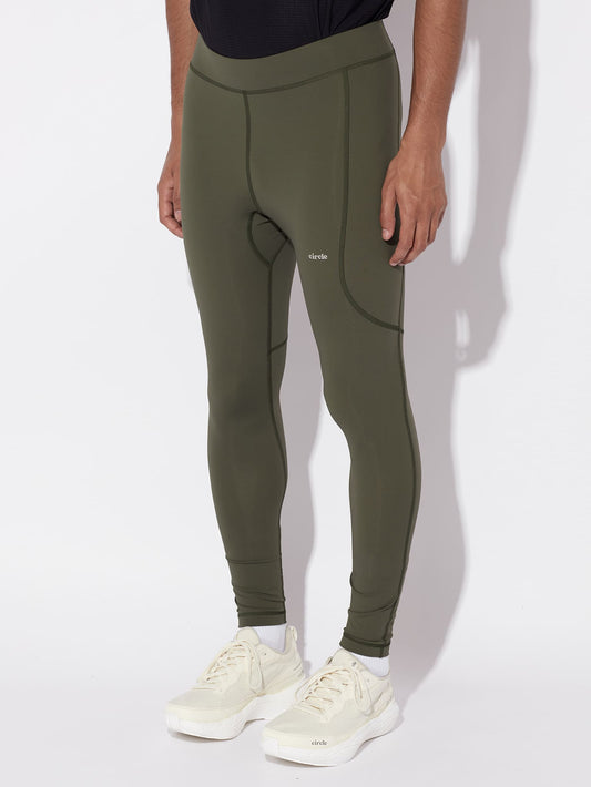 Pack T-Shirt Agility Run noir & Legging Men in tights moss